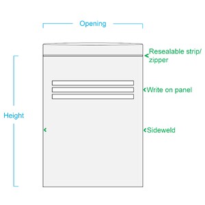 Resealable write on panel grip seal bag image